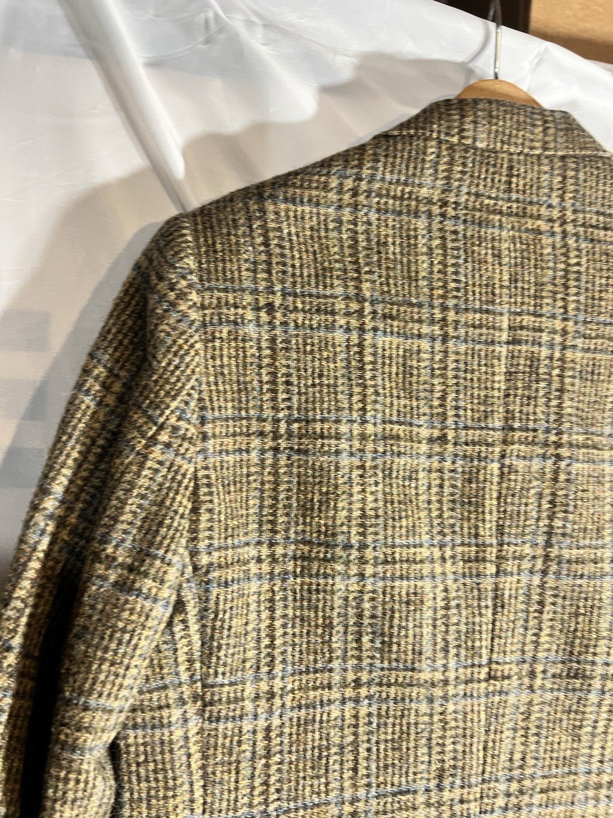 VTG Joseph Magnin Hammersley Wool Tweed Plaid Blazer Jacket England TLC Small