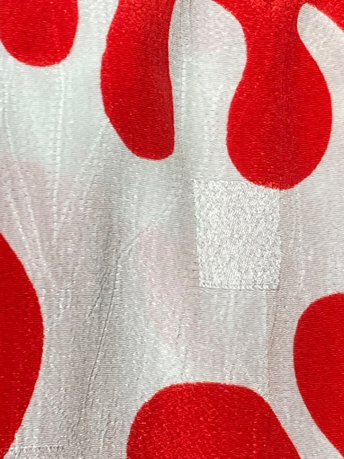 Vtg 80s Billy Jack For Her White & Red Amoeba Midi Dress Wiggle Peplum S 32 Retr