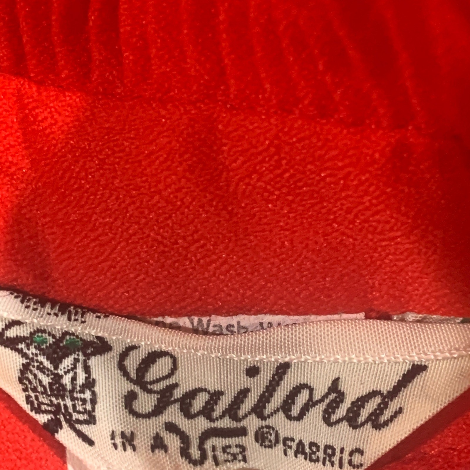 Gailord Vintage Red Ruffle High Neck Blouse Victorian Style Long Sleeve Size 14