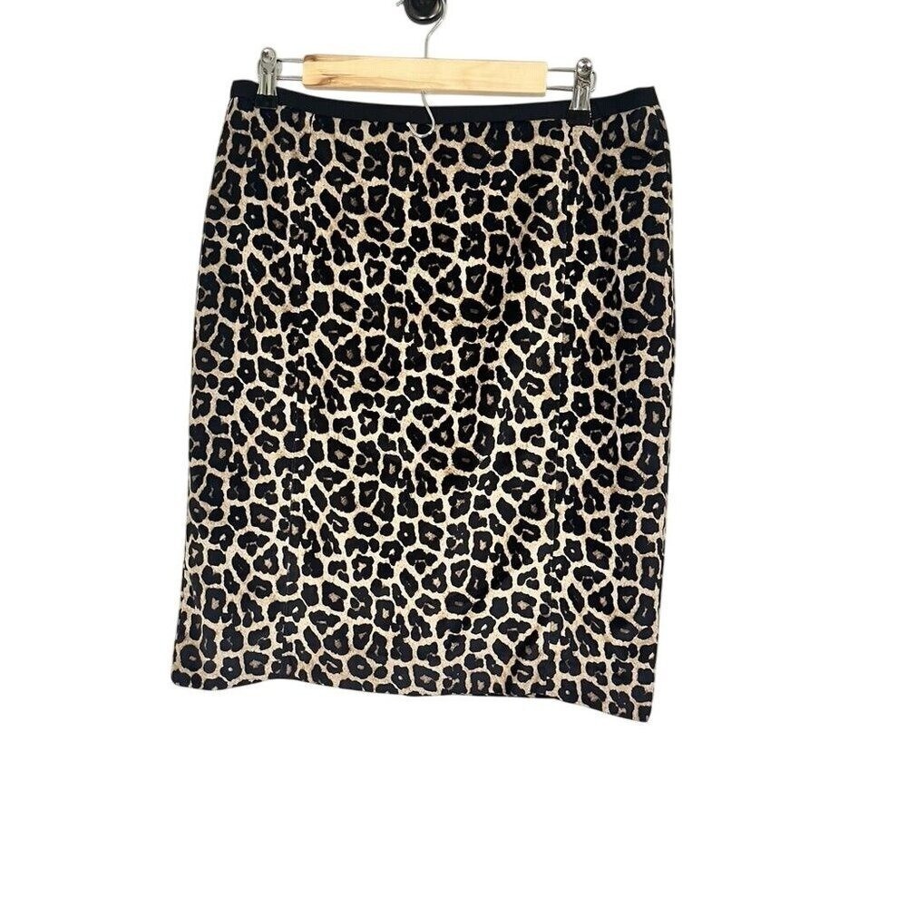 Retro Animal Print Skirt 10 Black Neutral Classic Chic Resort Staple