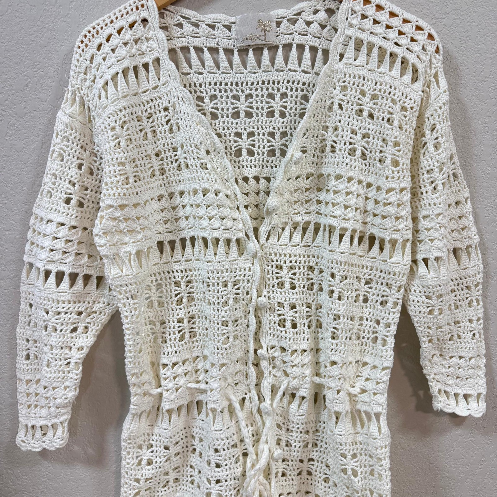 Vintage Open Knit Crochet Cover Up Size Medium
