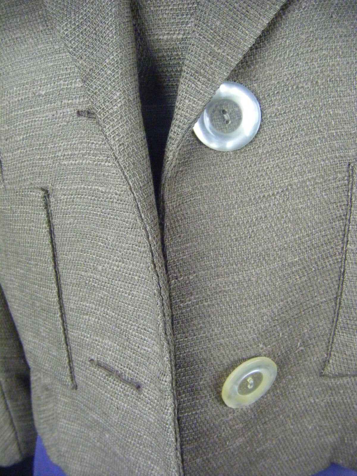 NEUSTETERS Vtg 60s Olive Brown Fine Woven Knit Top & Jacket-Bust 36/XS-S