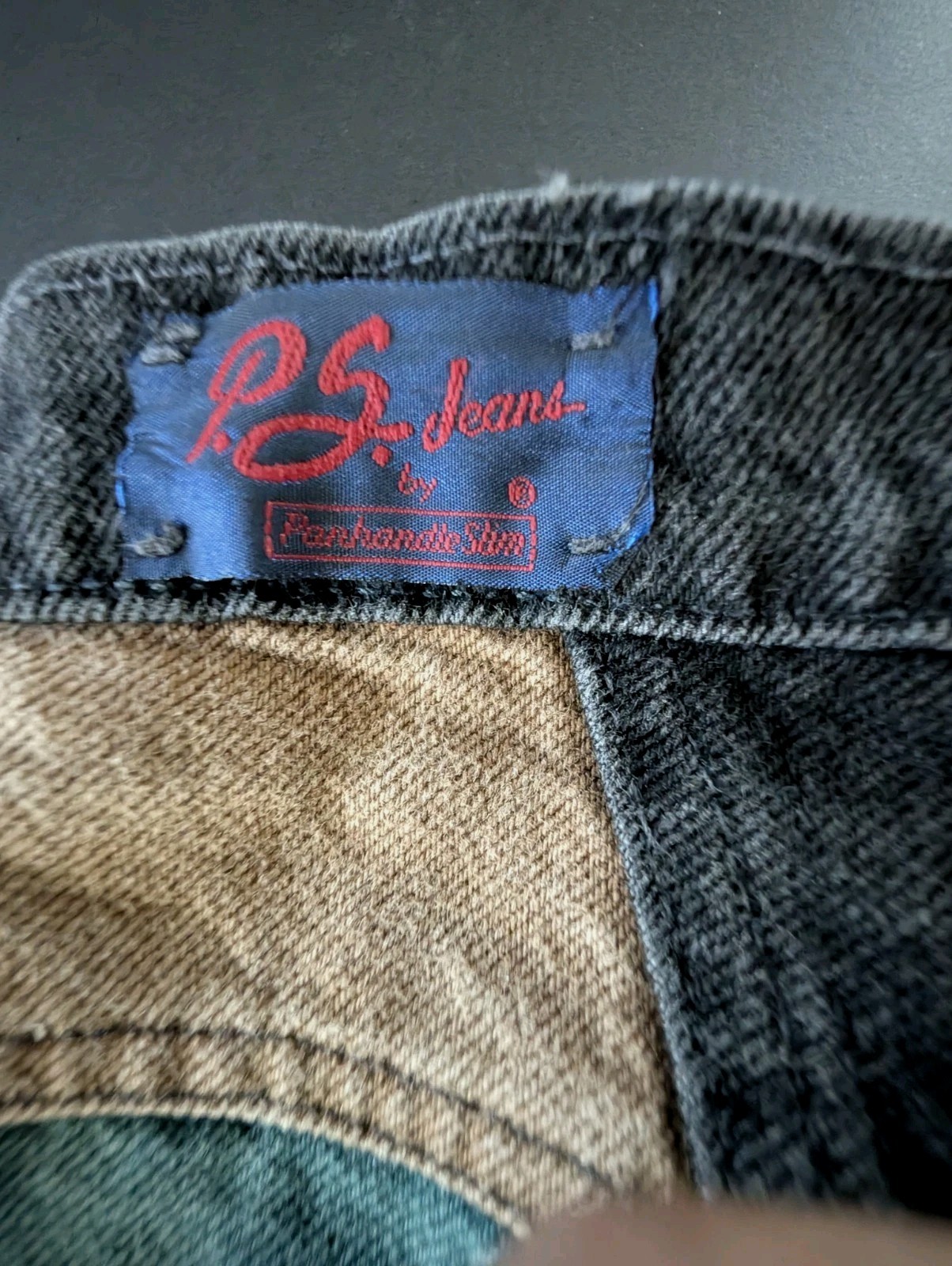 Vintage USA 80’s-90’s Panhandle Slim Colorblock Denim Jeans 100% Cotton RARE!!