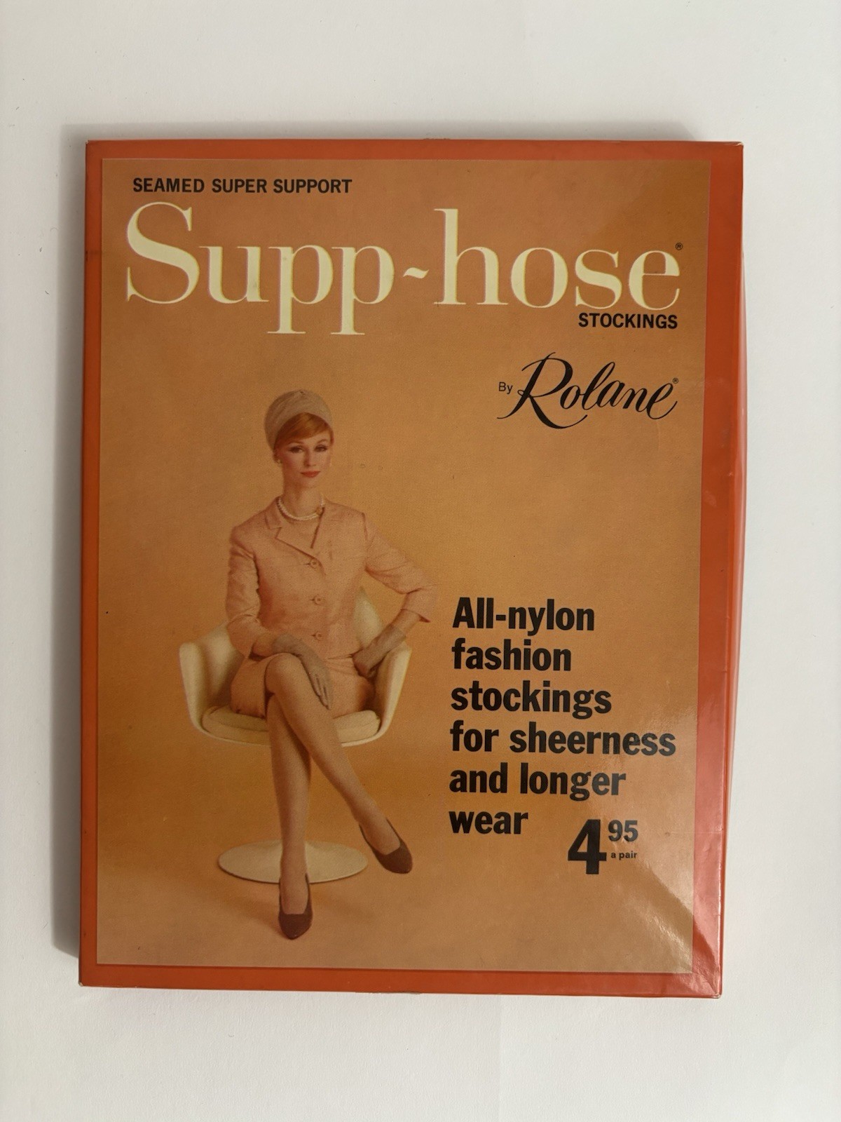 Vintage Supp-Hose Nylon Rolane Supreme Sheer Stockings NUDE BEIGE M 9 1/2-10