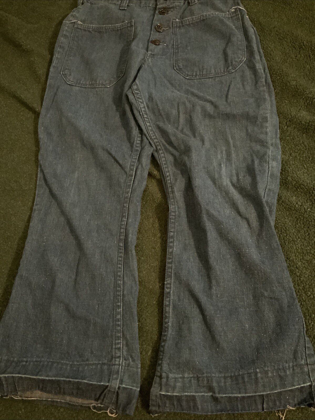 Vintage 60’s 70’s Womens Maverick Blue Bell Front Pocket Button Jeans 27” Tag 30