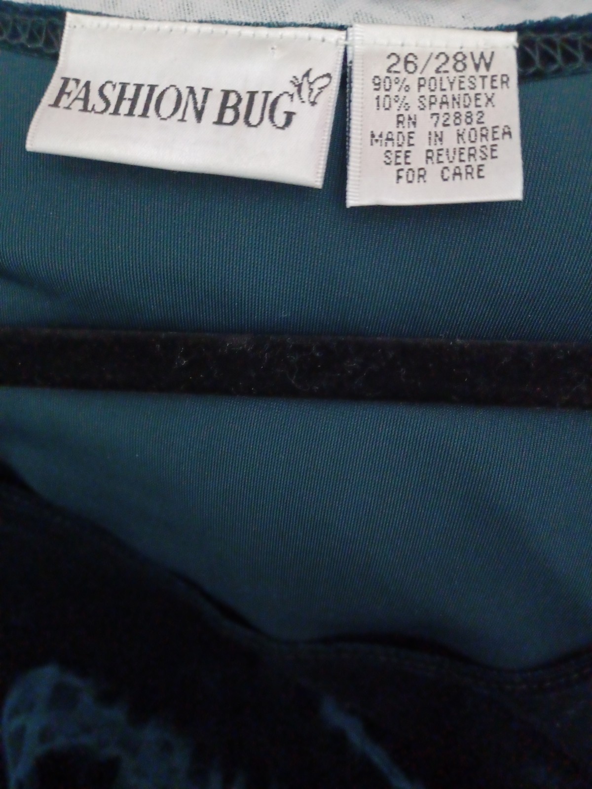 Fashion Bug Woman’s Vintage 1990’s Soft Velvet PullOn Dress Green 26/28W