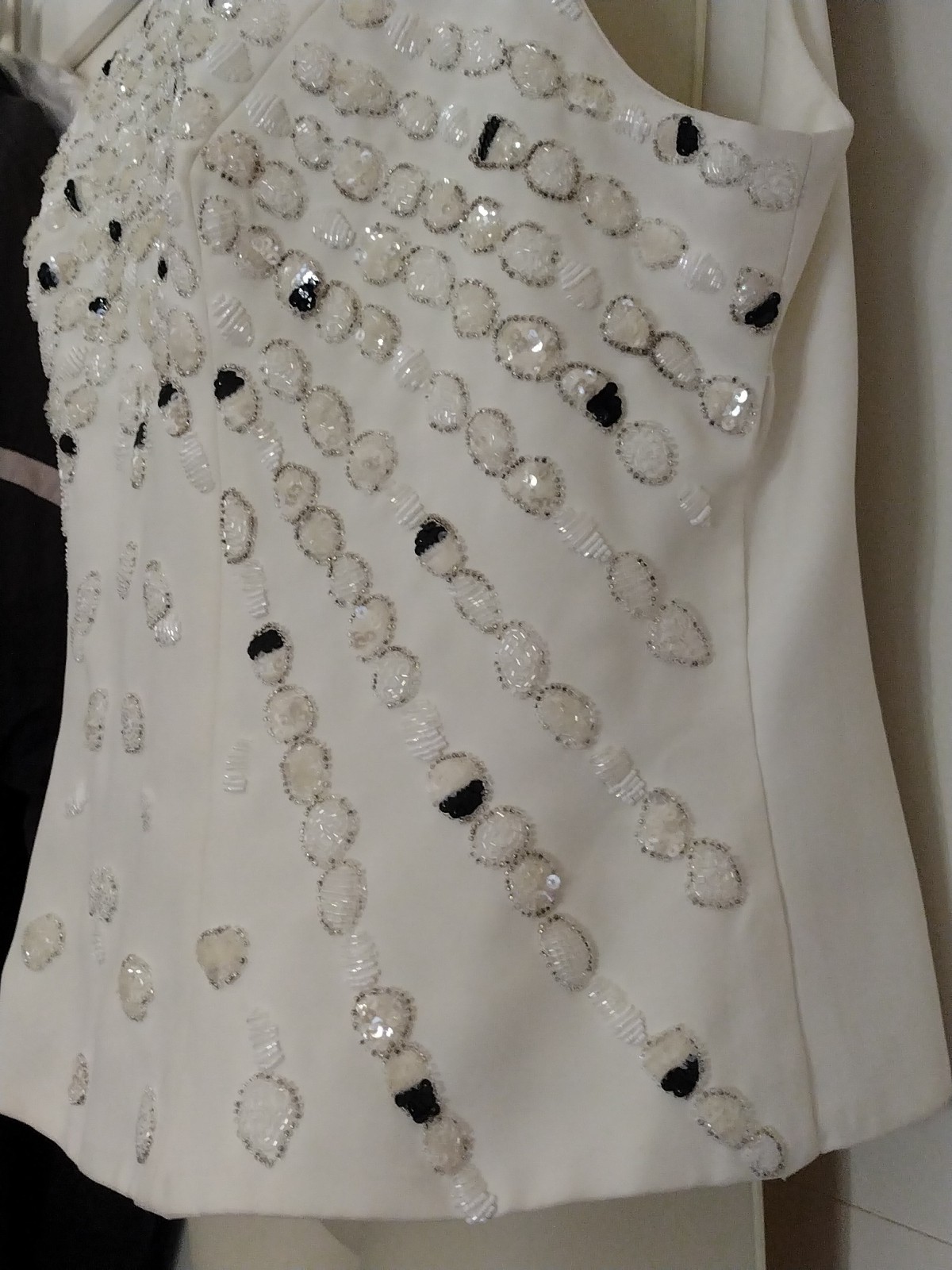 1980s Vintage Heavily Sequenced Bead Lined Party Wedding Top Blouse Womens Sz L