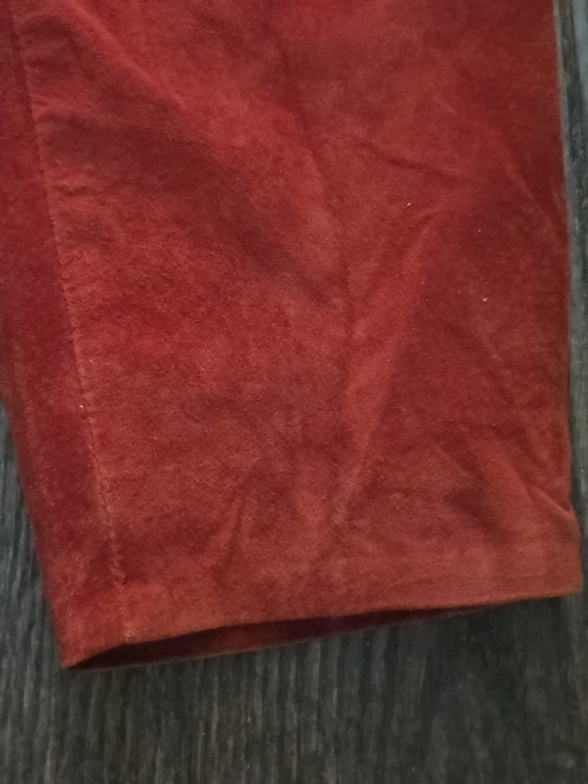 Vintage Firenze Santa Barbara Red Suede Leather High Waist Tassel Pants Women’s