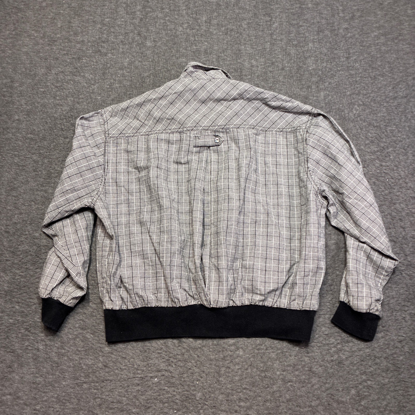 Vintage Dockers Levi’s Harrington Jacket Women Medium Black White Plaid Cropped