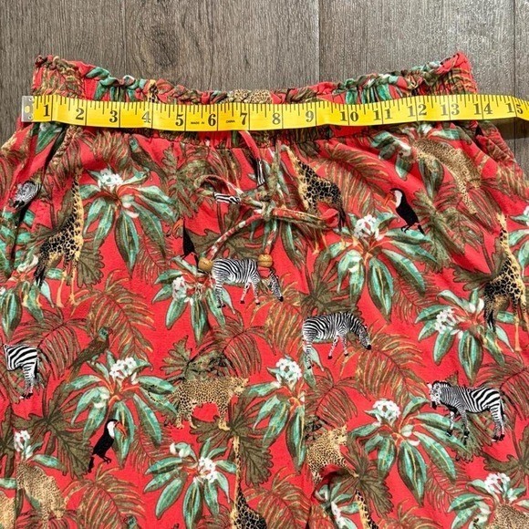 Vintage 2000s Y2K boho safari print cotton Jane Delancey capri pants size large
