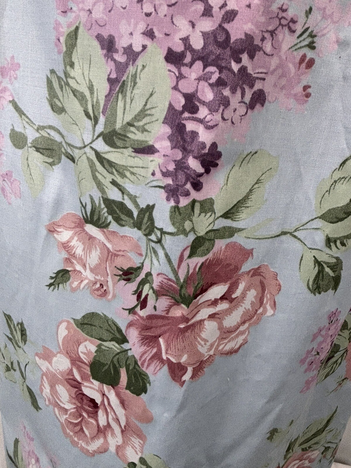 NEW! Vtg Joie De Vie Ariel Floral Cotton Robe Large Lace Trim Cottage Core Long
