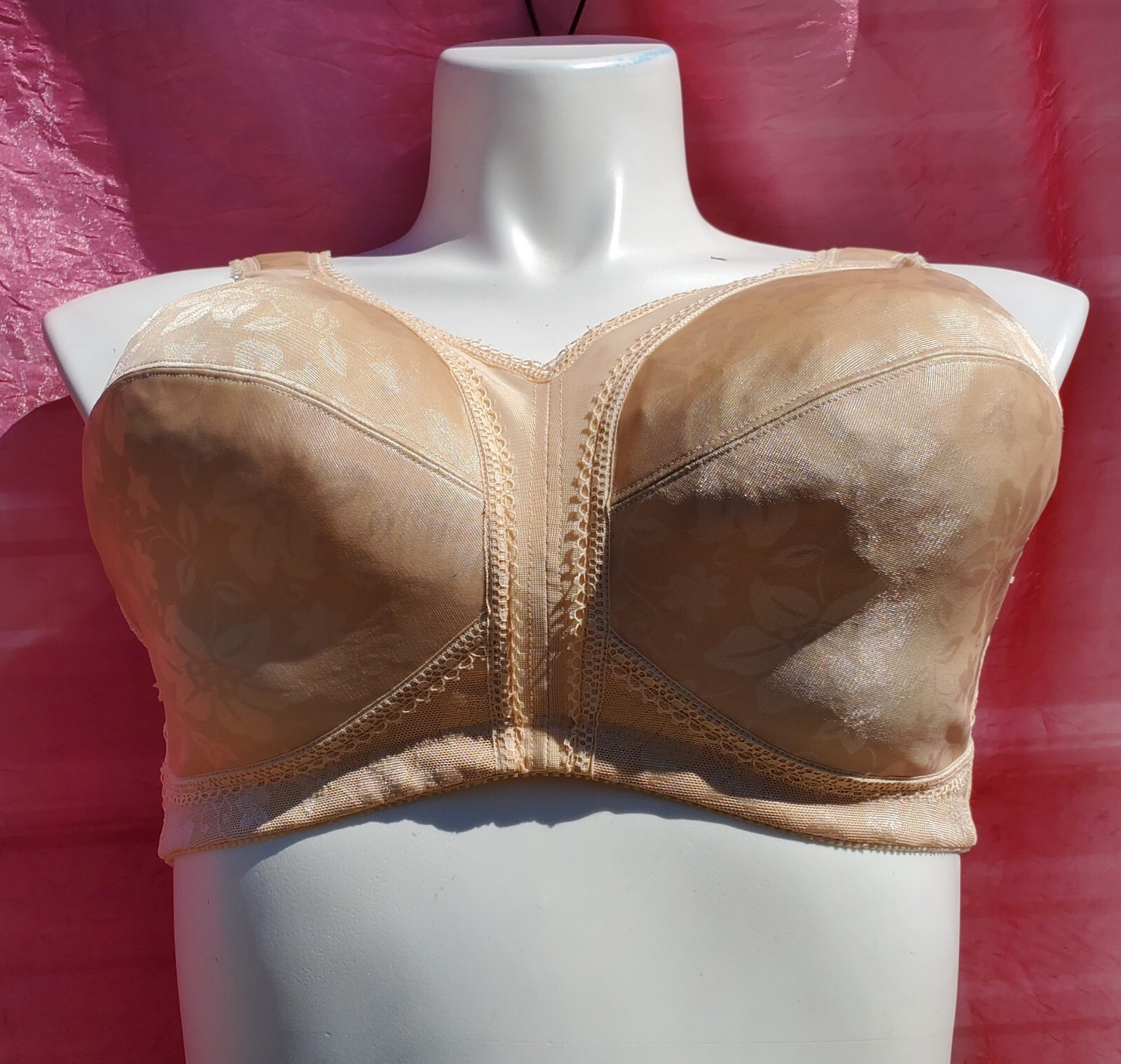 Underscore Bra Size 42D Beige Silky Lace Sexy Sissy Pin-up Crossdress Y2K