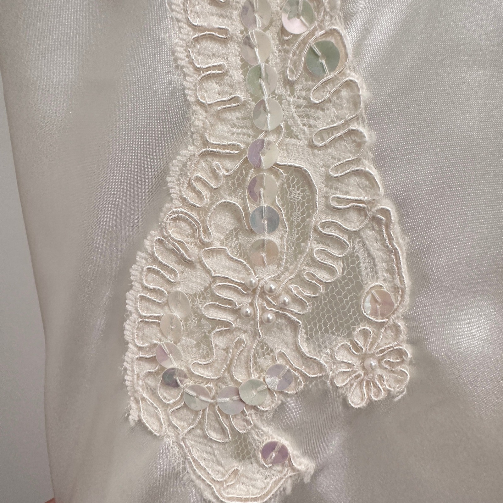 Vintage Victoria’s Secret Ivory Satin Lace Sequin Nightgown Ivory Lingerie
