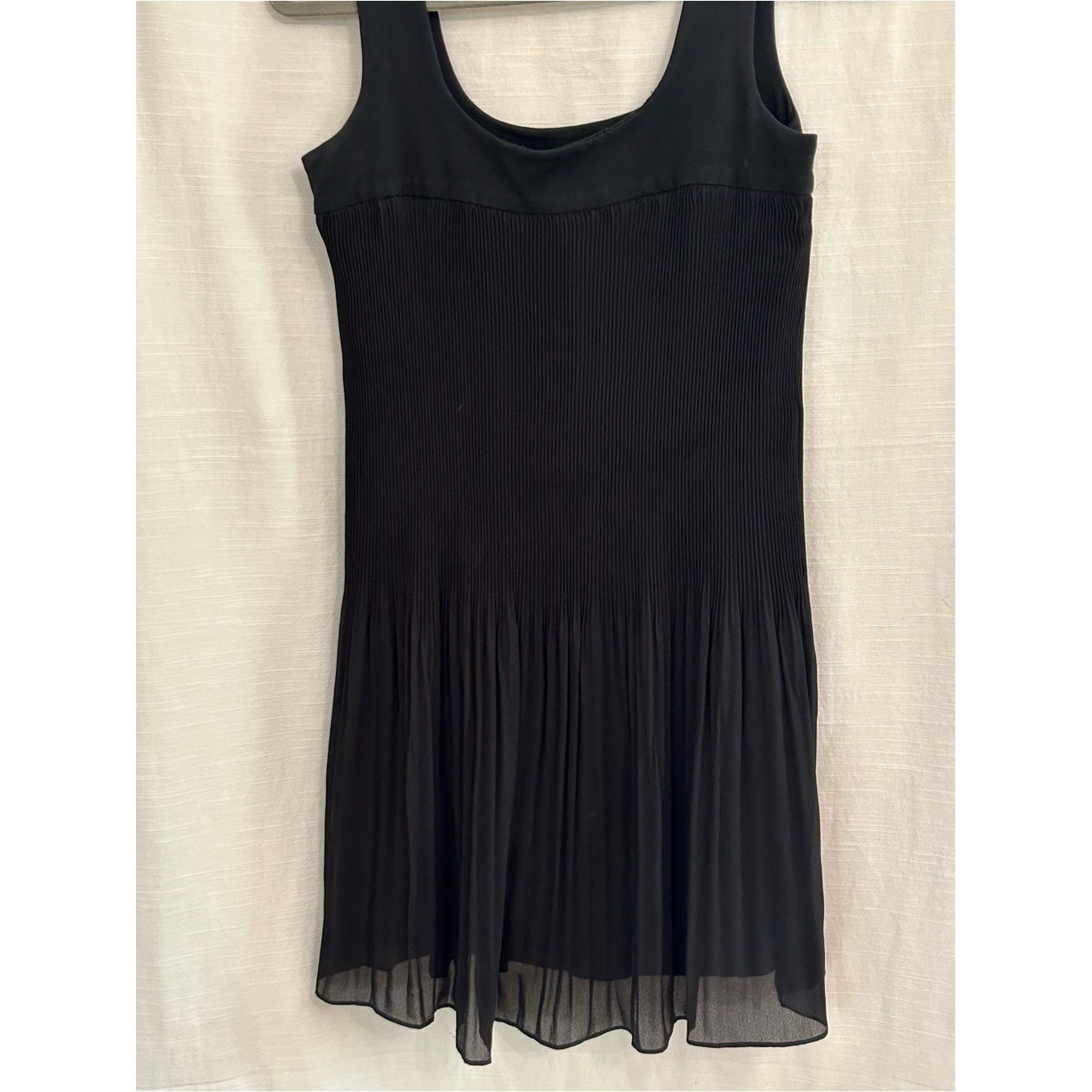 Vintage 1990’s Y2K Vivienne Tam Black Sleeveless Pleated Lined Mini Dress