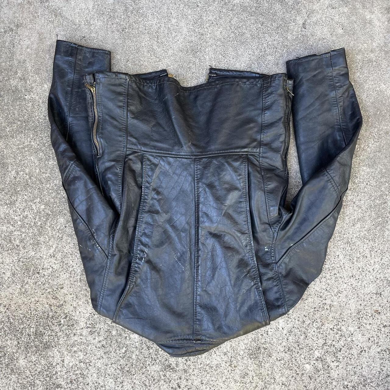Vtg 60s 70s Lesco Leather Jacket Womens 8 Biker Motorcycle Talon Black Xs