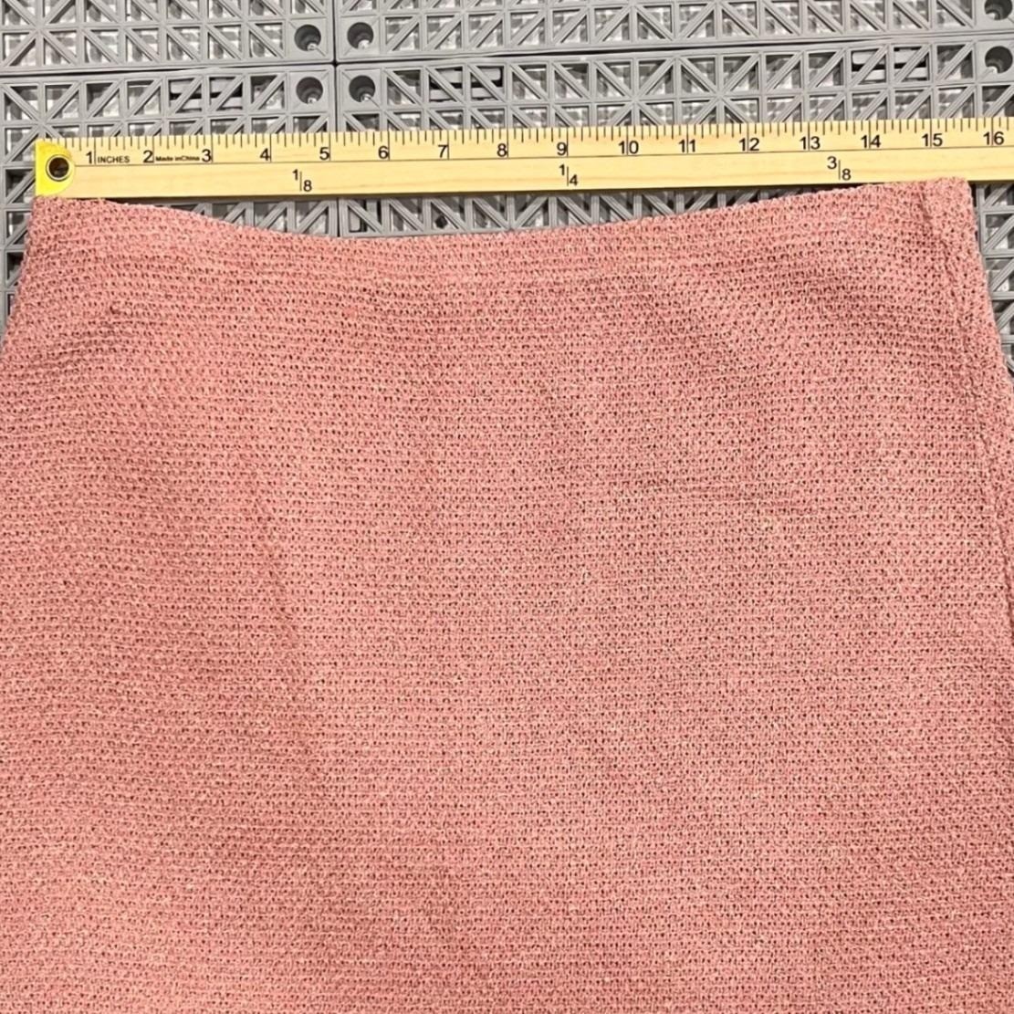 Vintage 70s 80s Castleberry Cardigan Skirt Set Size 8 Pink Knit Ruffle Classy