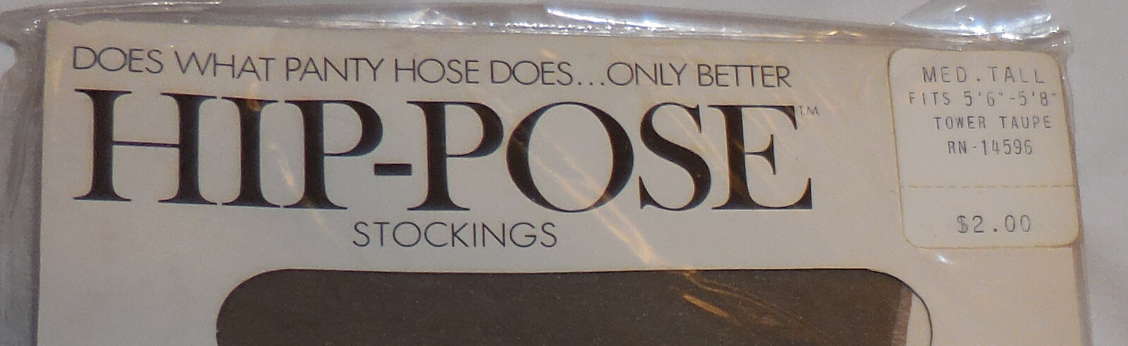 1 ad Mojud Hip-Pose Stockings High On The Thigh Medium Tall Tower Taupe VTG
