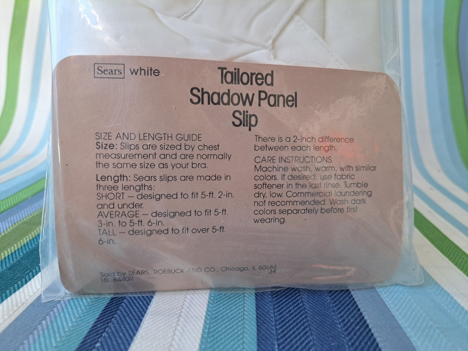 Vintage Sears Tailored Shadow Panel Slip 100% Antron Nylon Ivory Size 36 2 BIN14