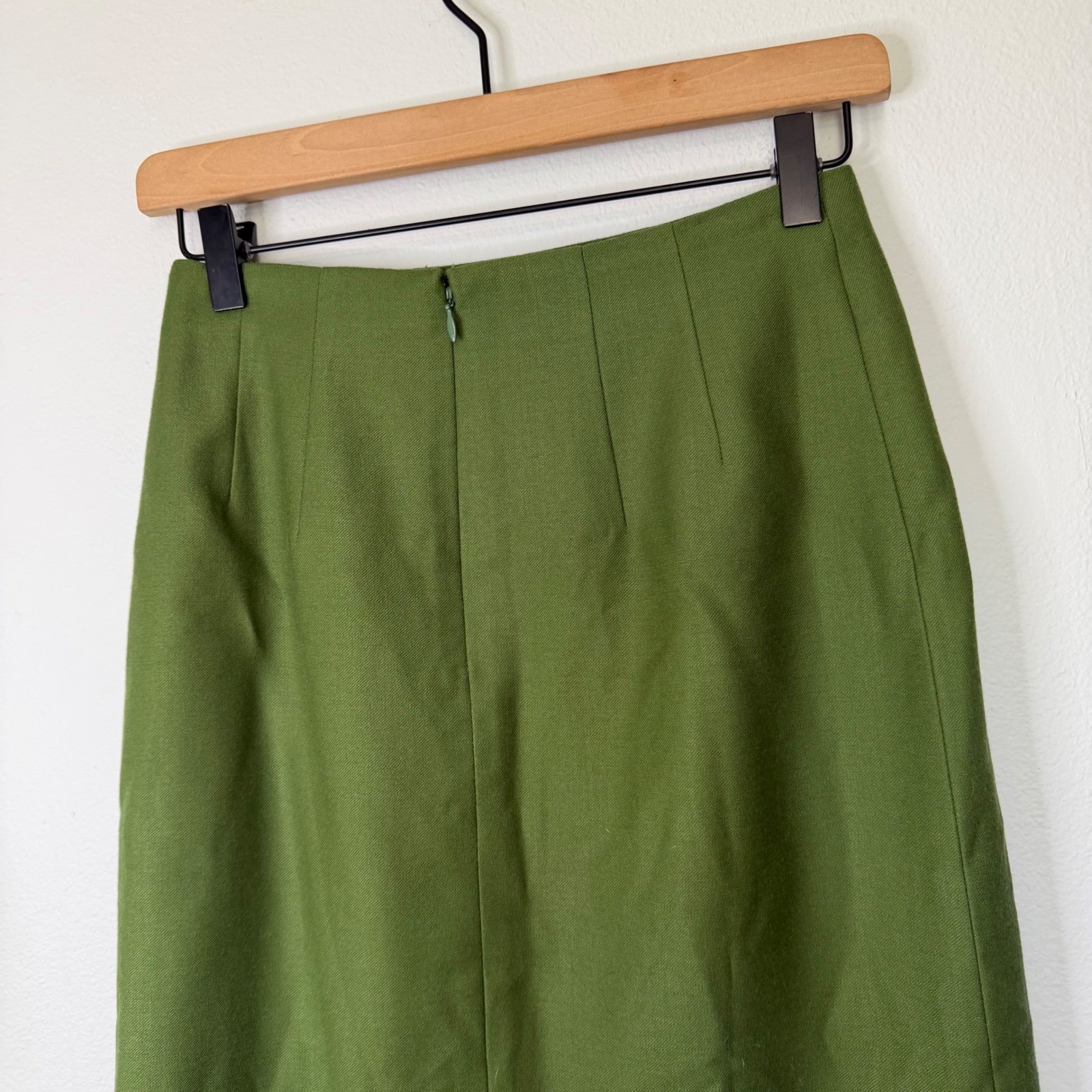 Vintage Chadwick’s – Wool Moss Green Pencil Skirt Petite Size 2