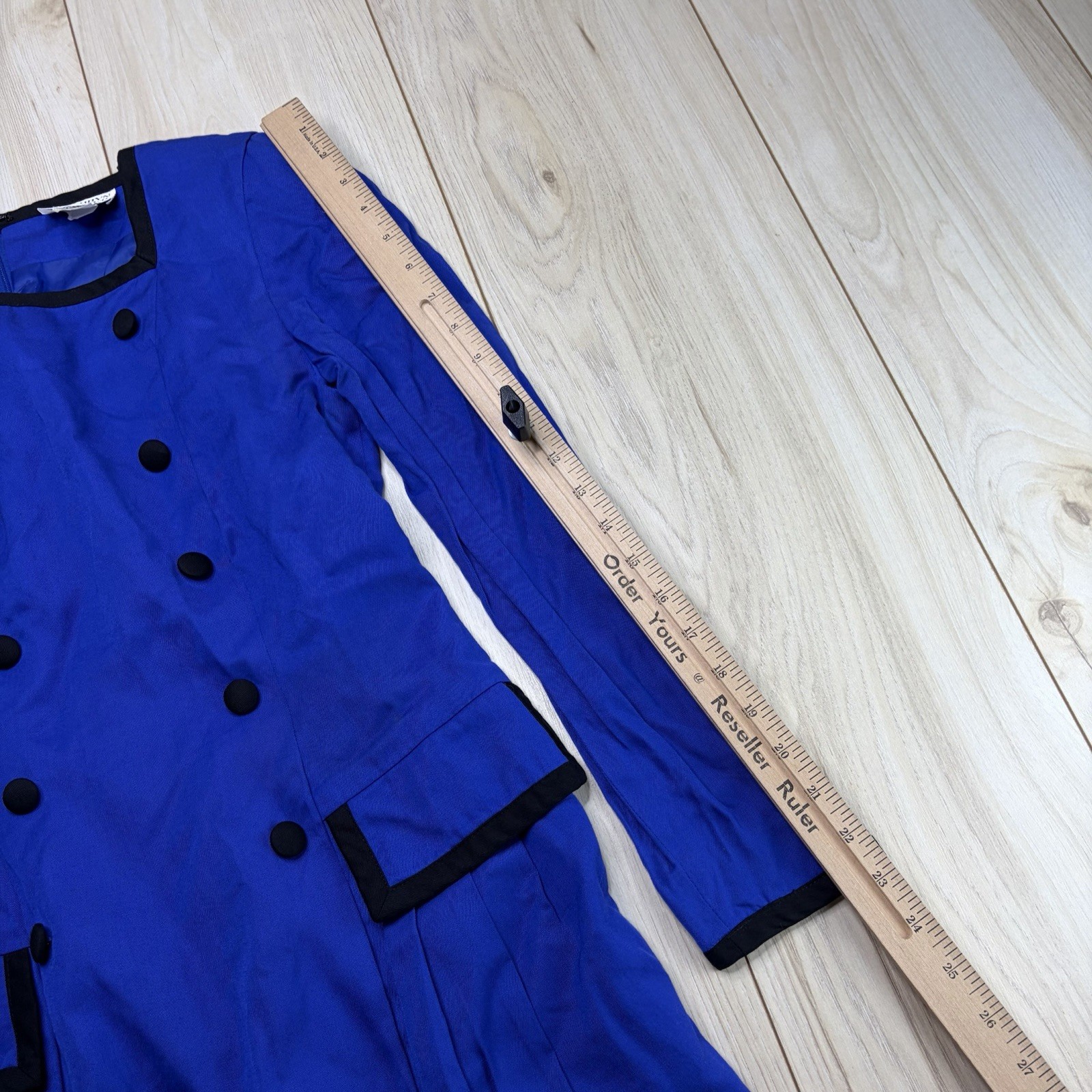 Kathryn Conover Double Breasted Dress Sz 4 Royal Blue Long Sleeve VINTAGE
