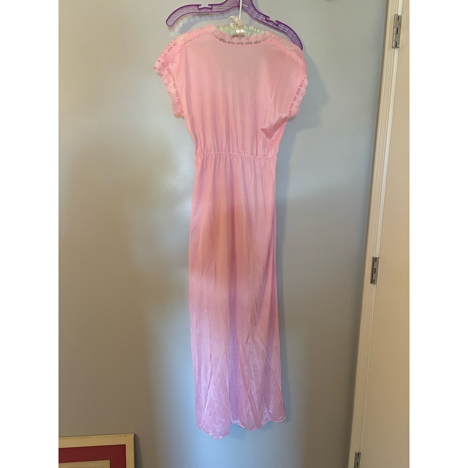 Rikki New York Pink Nightgown Floor Length / Lace