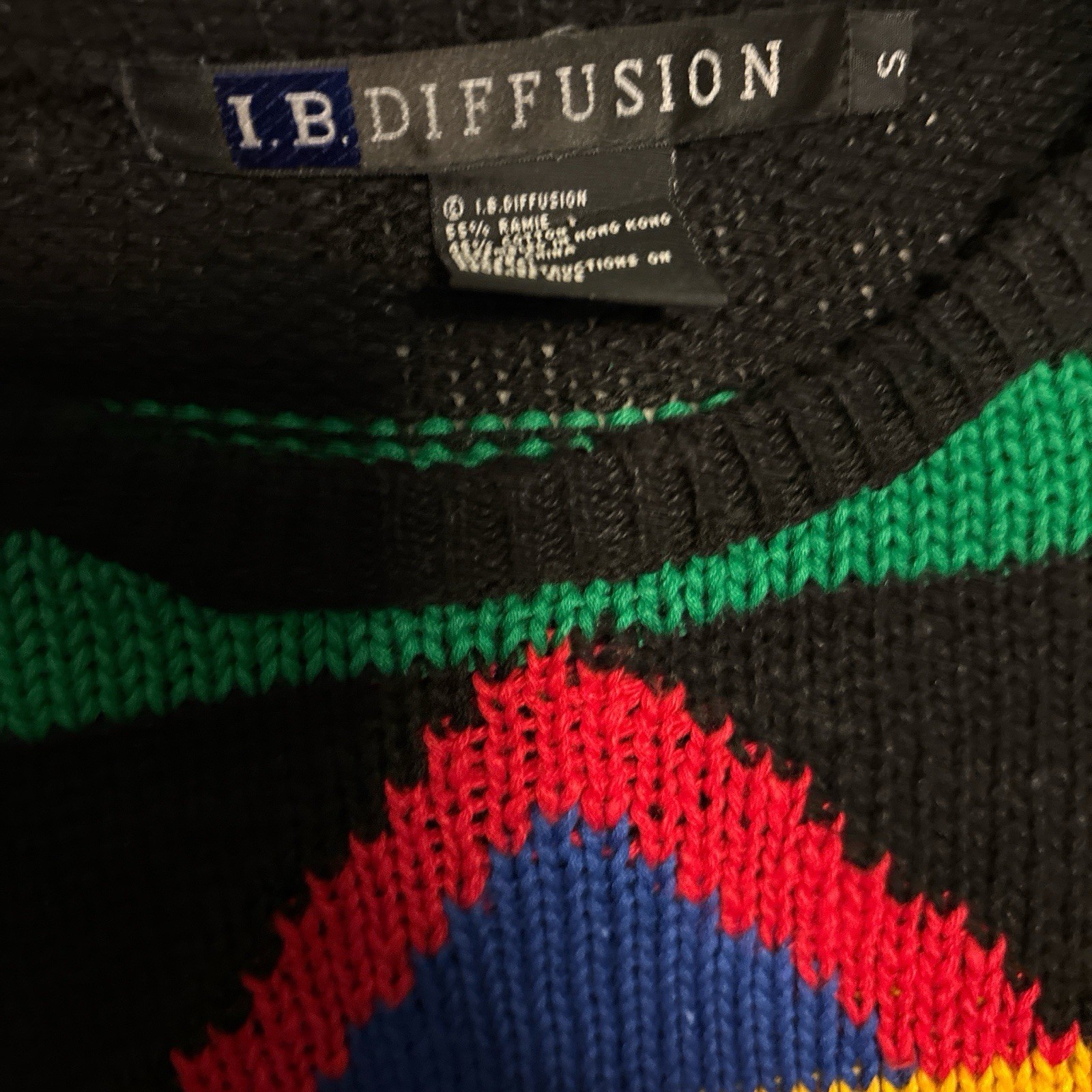 Vintage 80s/90sIB Diffusion geometric Striped Sweater