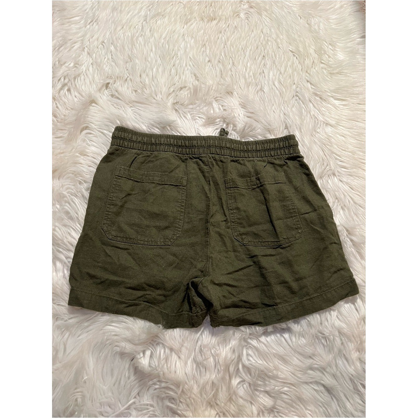 Old Navy Women’s Size Medium High Rise Linen Short Hunter Pines Green Utility