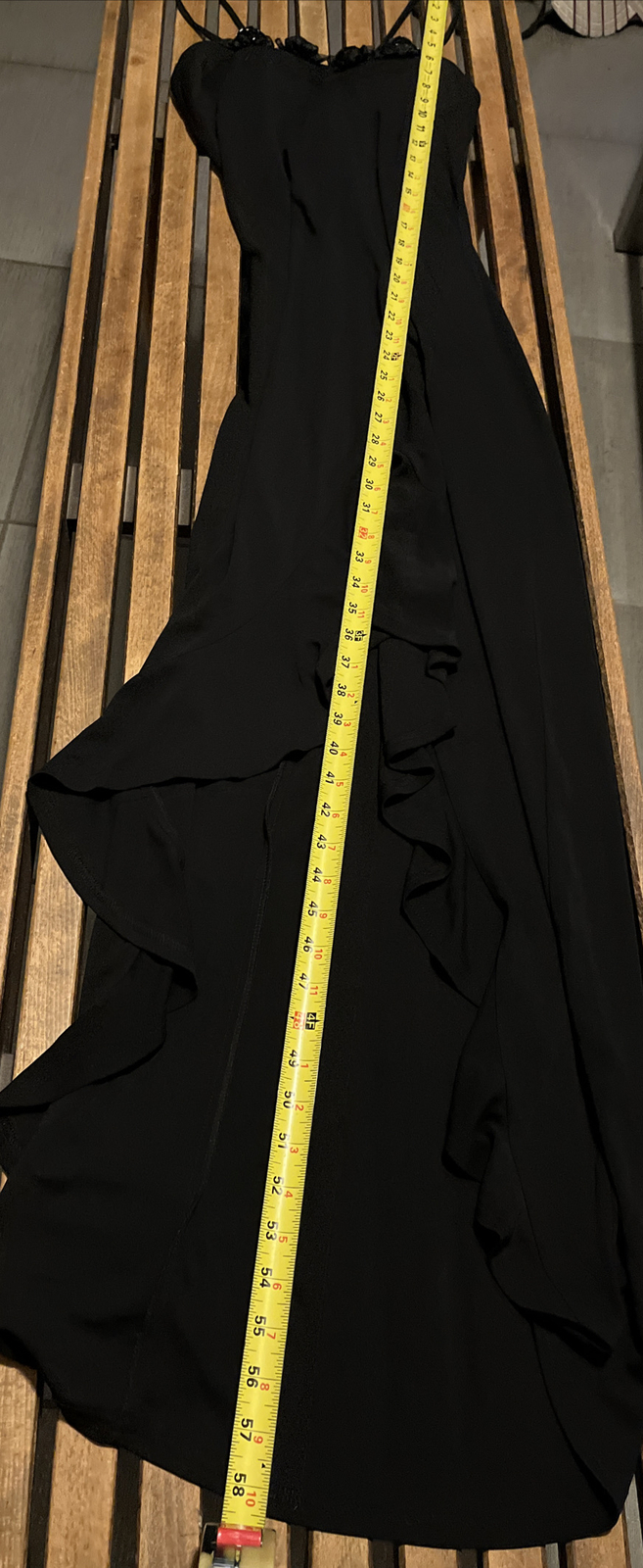 Vintage Joseph Ribkoff Black Spaghetti Strap Stretchy Dress Size 12