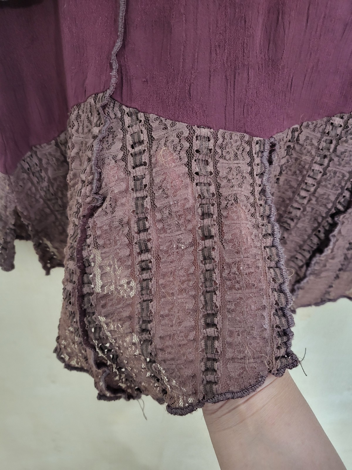 Size:14 SPENCER ALEXIS Vtg 2 Piece Top Skirt Burgundy Gothic Boho Romantic