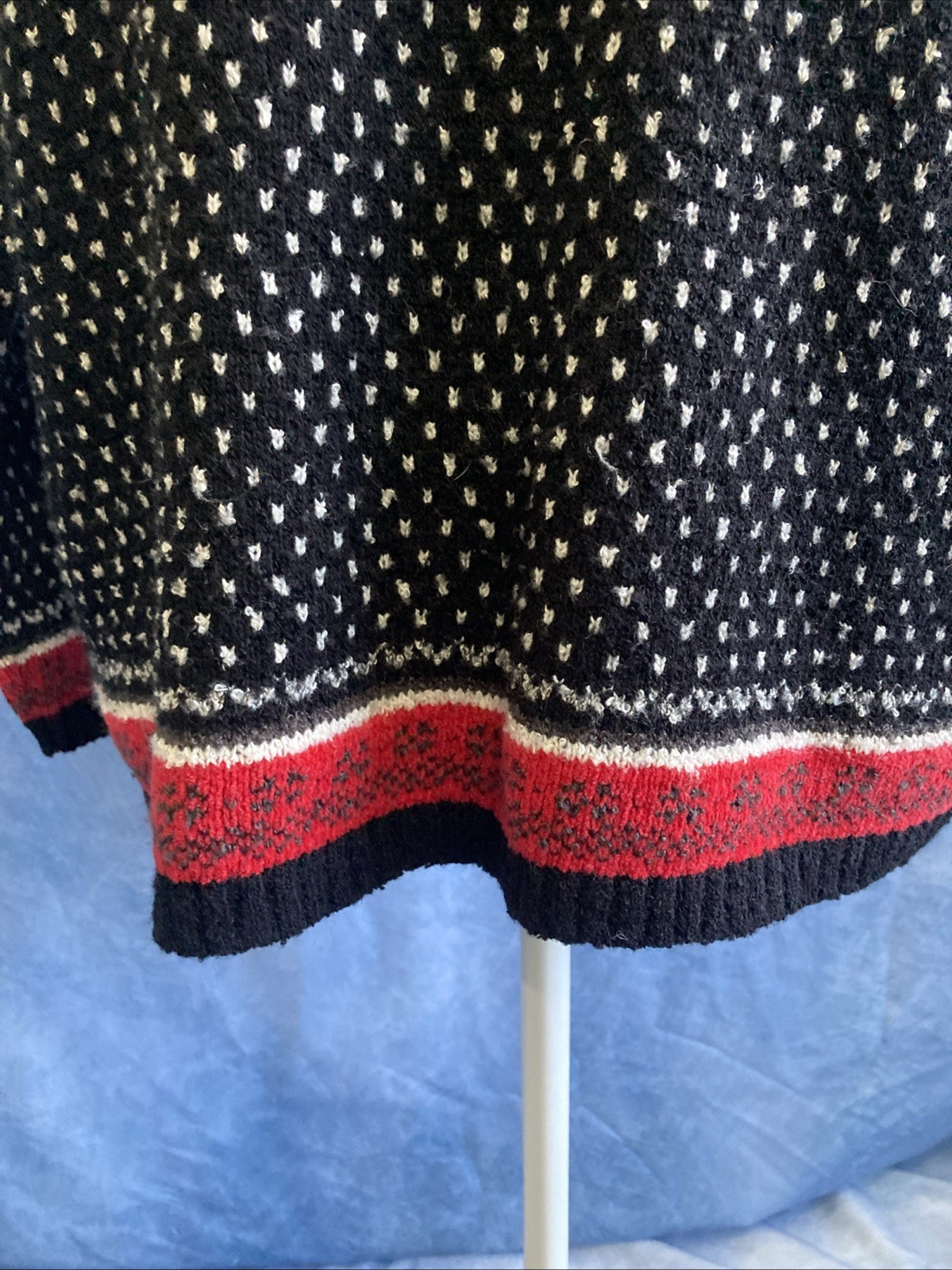 Vintage Claudia D Red Fair Isle Sweater Medium Nordic Knit 90s Ski Pullover GUC