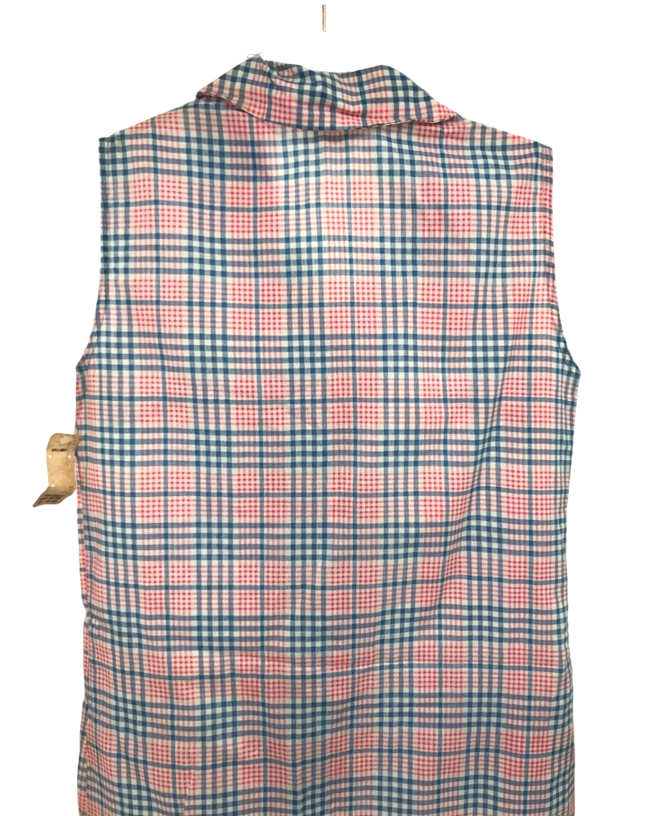 Sears Vintage Perma Prest Plaid Sleeveless Double Brest Dress 10 Original Tags