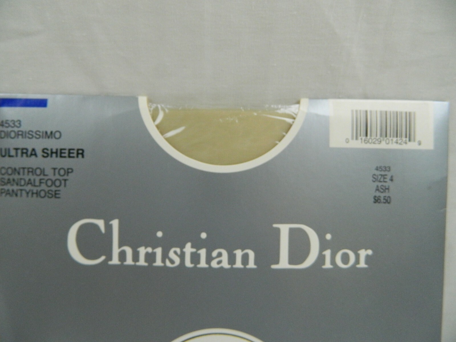 VINTAGE CHRISTIAN DIOR PANTYHOSE SIZE 4 ULTRASHEER DIORISSIMO ASH 4533