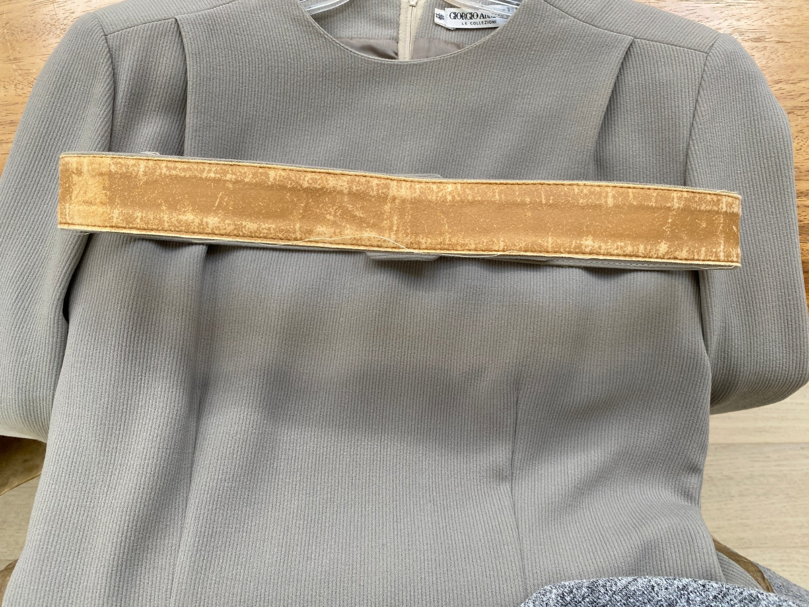 GIORGIO ARMANI Le COLLEZIONI Greige Color Sheath Dress-Size 12-Vintage.