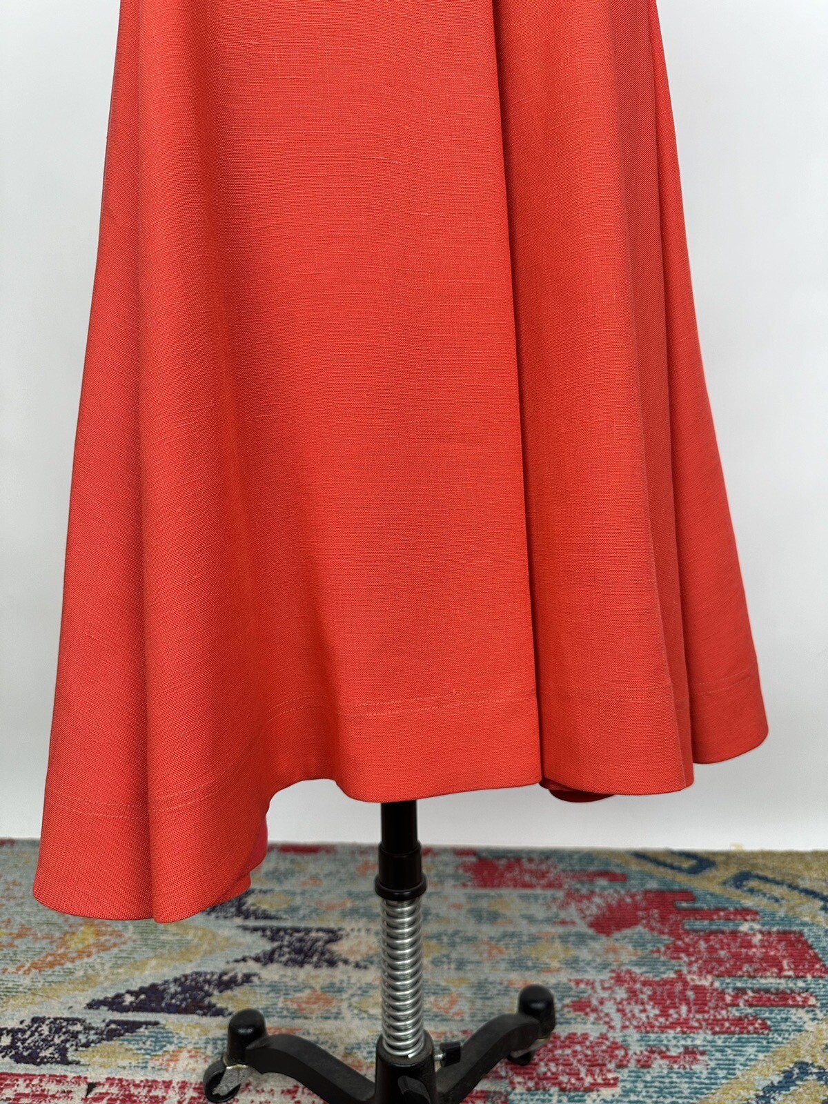 Vintage 1960s Geoffrey Beene orange Red Linen Dress Mod GoGo As Is 60s Designer