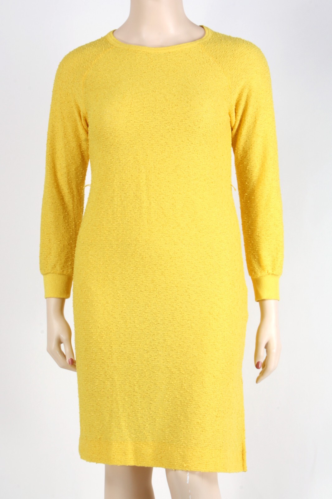 Vintage 70s Jonathan Logan Yellow Lightweight Long Sleeve Knit Dress 12 L