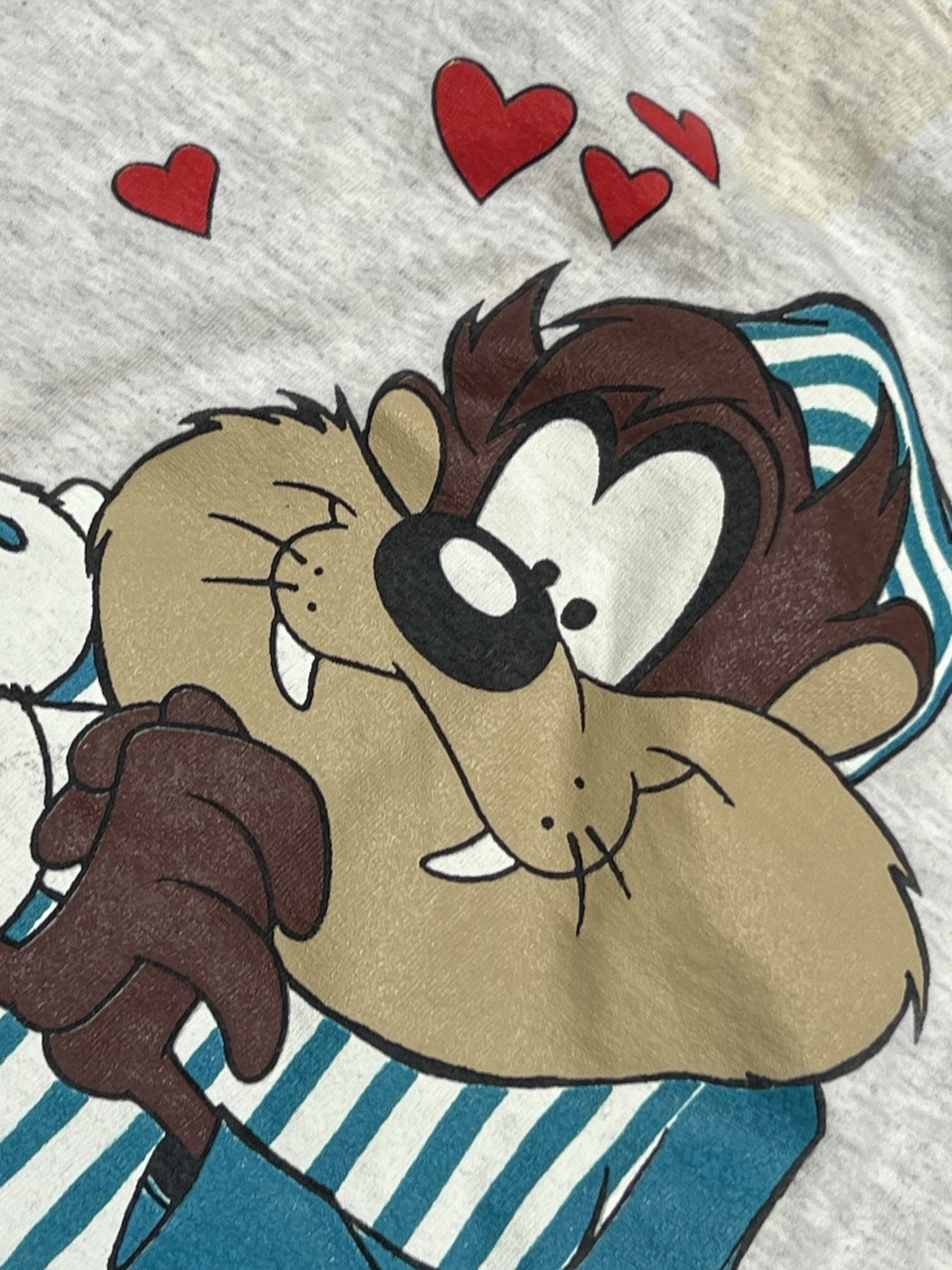 Vintage 90s Tazmanian Devil Hawaii Me Luv Yoo Oversized Pajama Shirt Womens OSFA