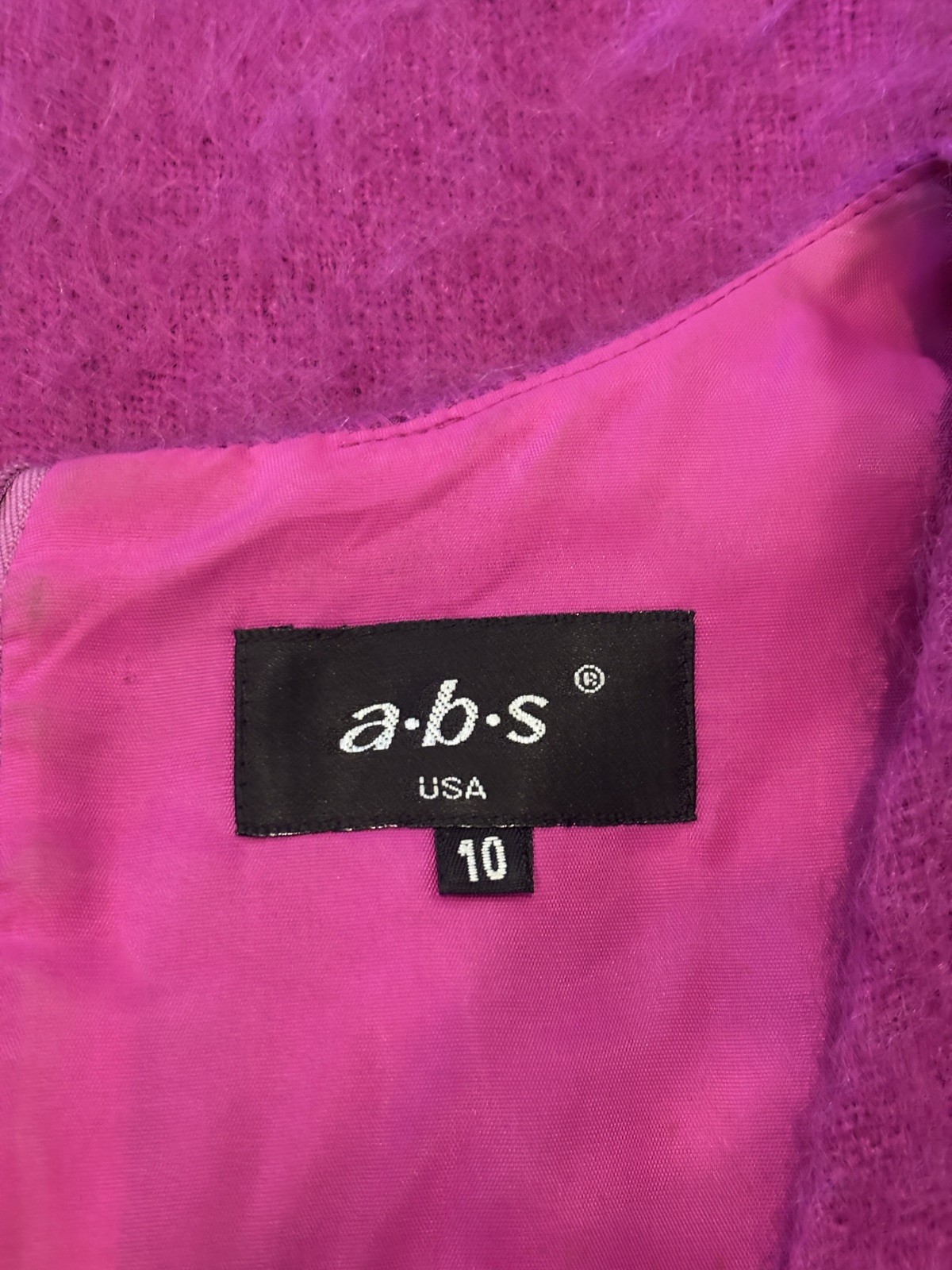 Fuchsia, Hot Pink Mohair Sleeveless Mini Dress M