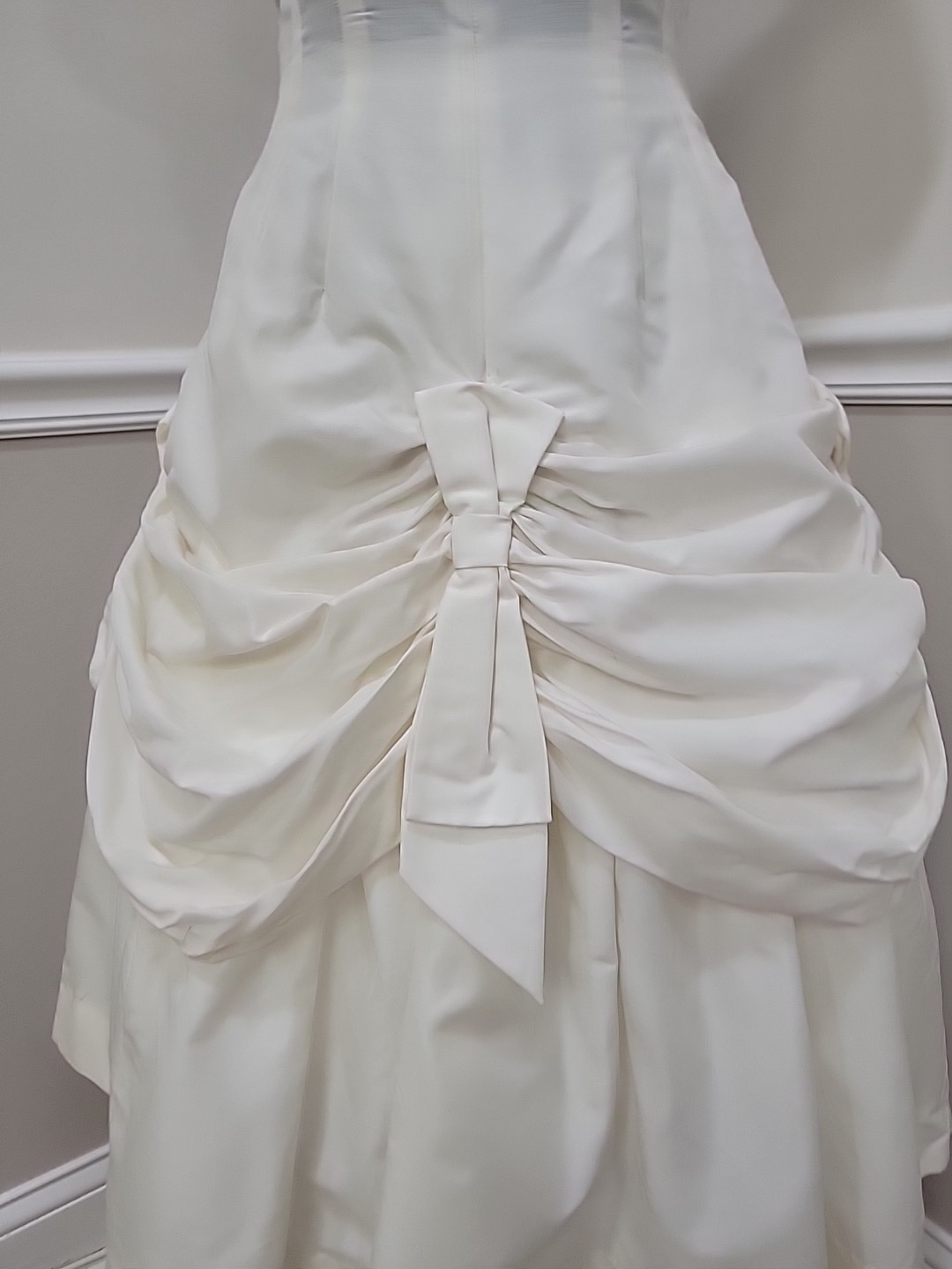 VTG Alfred Werber Mid Century Wedding Dress Short Sleeve Bridal Gown Ruched Bust