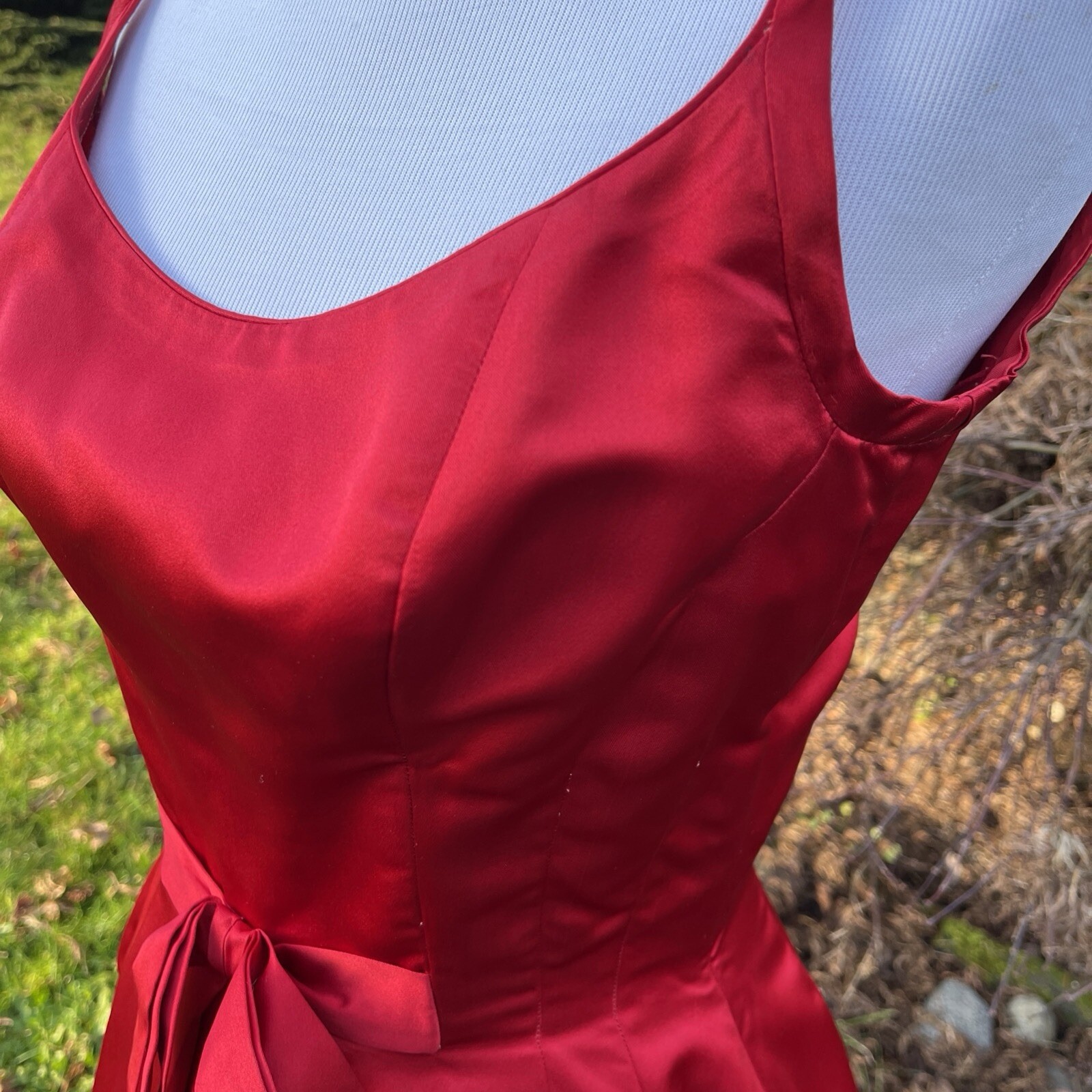 Vintage Ceil Chapman Dress 50s Red Spaghetti Straps Rare 🍒🍒 Bow