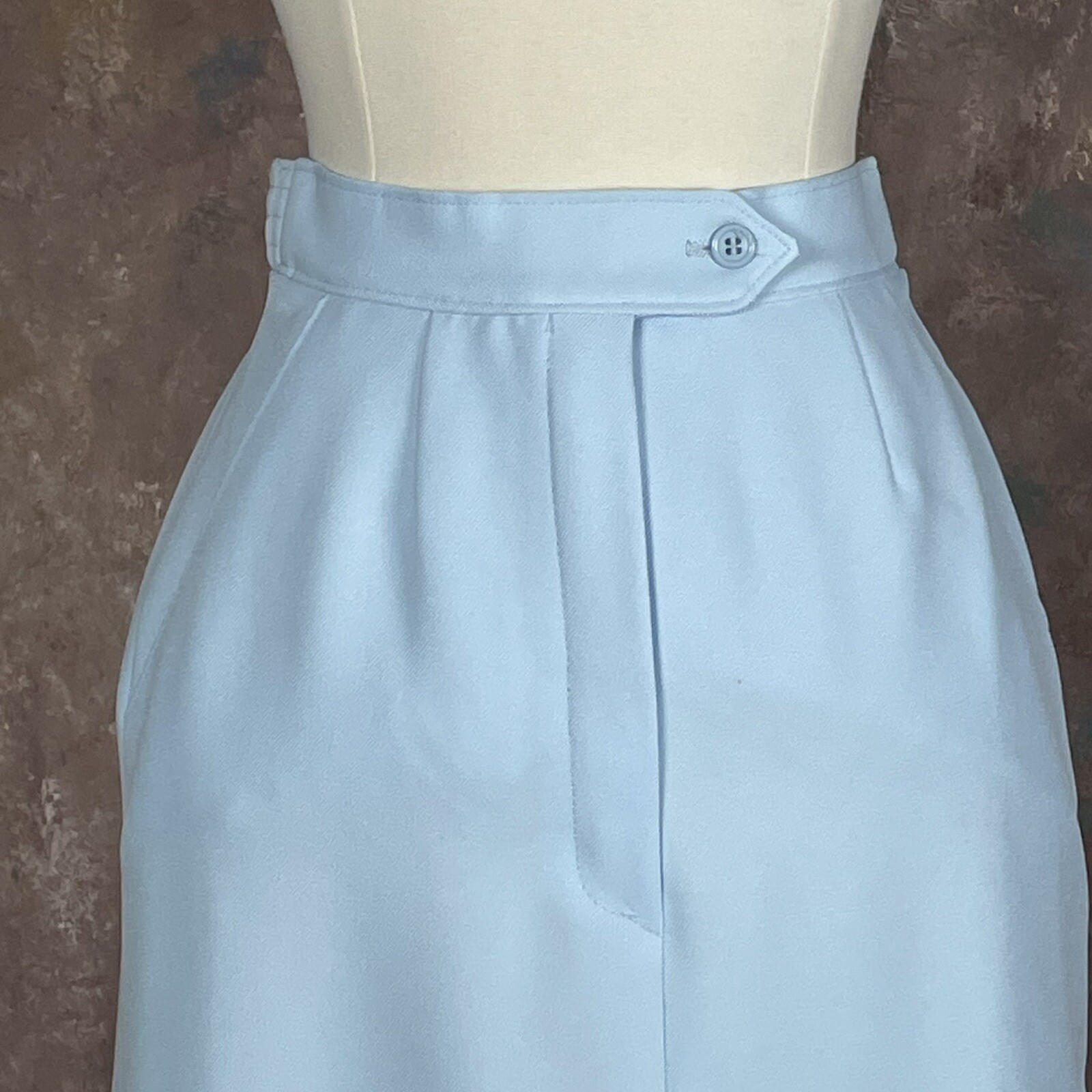 Light Blue 25″ Long Skirt Vintage 1970s Sears The Fashion Place 6P 26″ waist XS