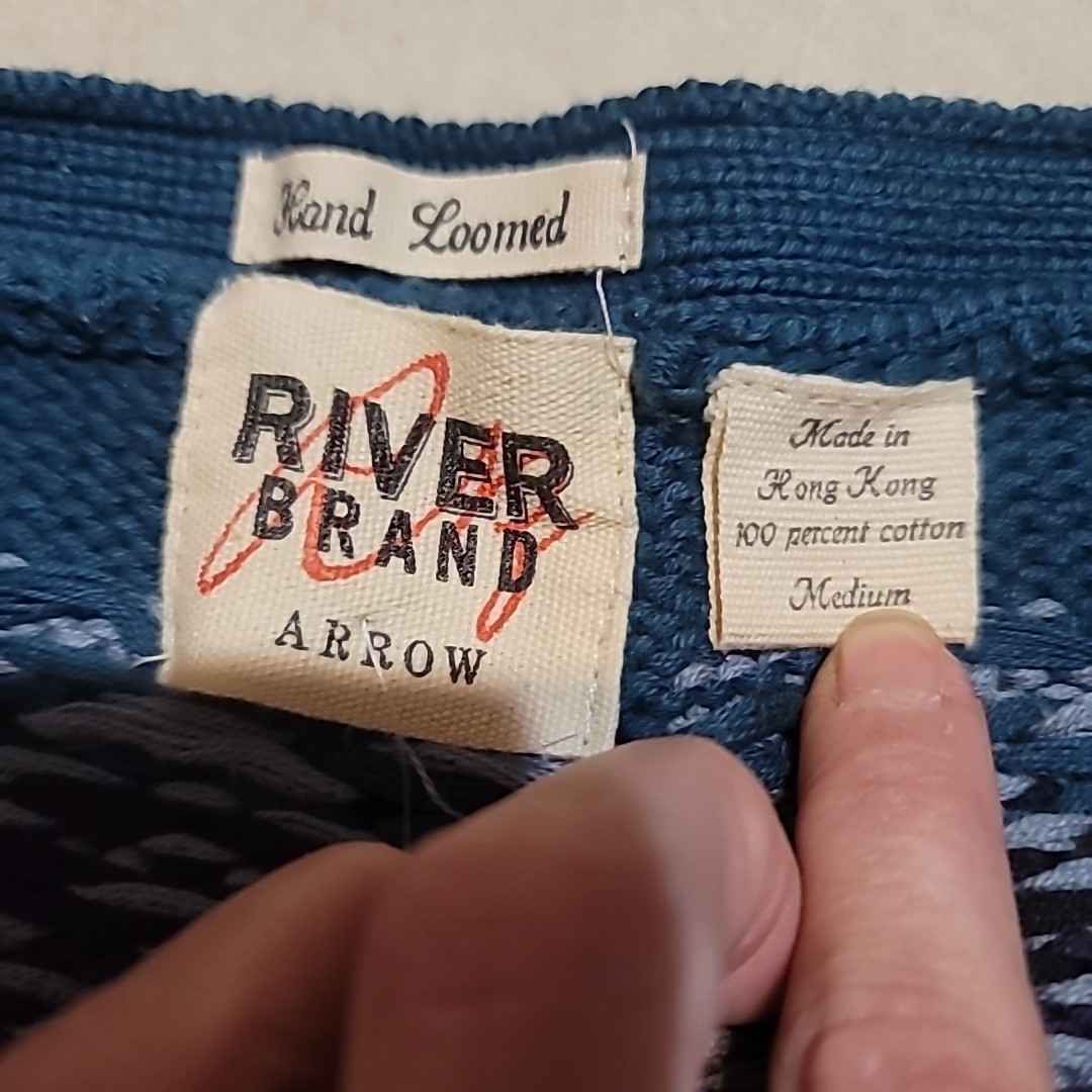 NWT Vintage 90’s Hand Loomed River Band Arrow Cotton Fair Isle Western Sweater