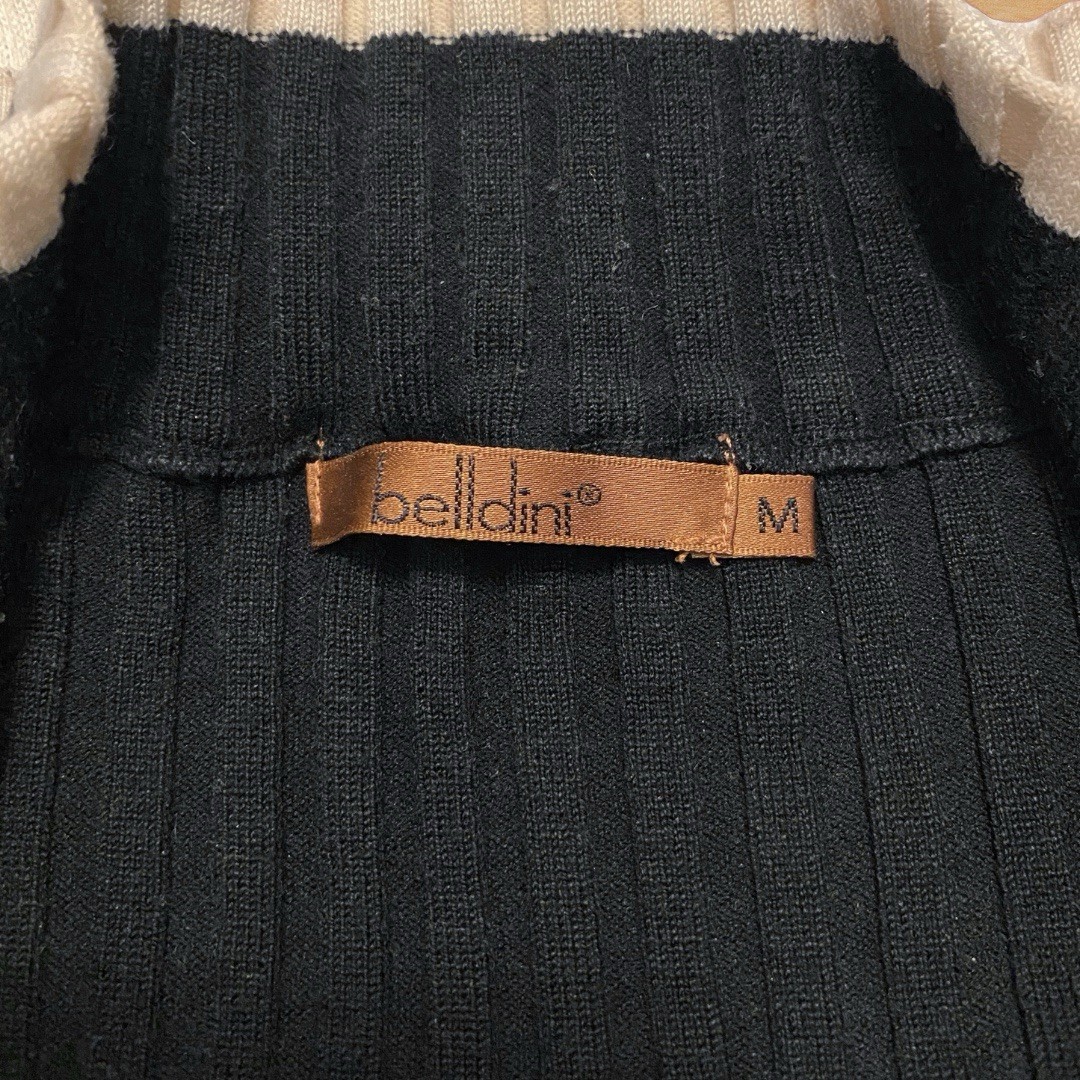 Belldini Sz M Vintage Bedazzled Rhinestone Zip Sweater Y2K 90s Black Blouse