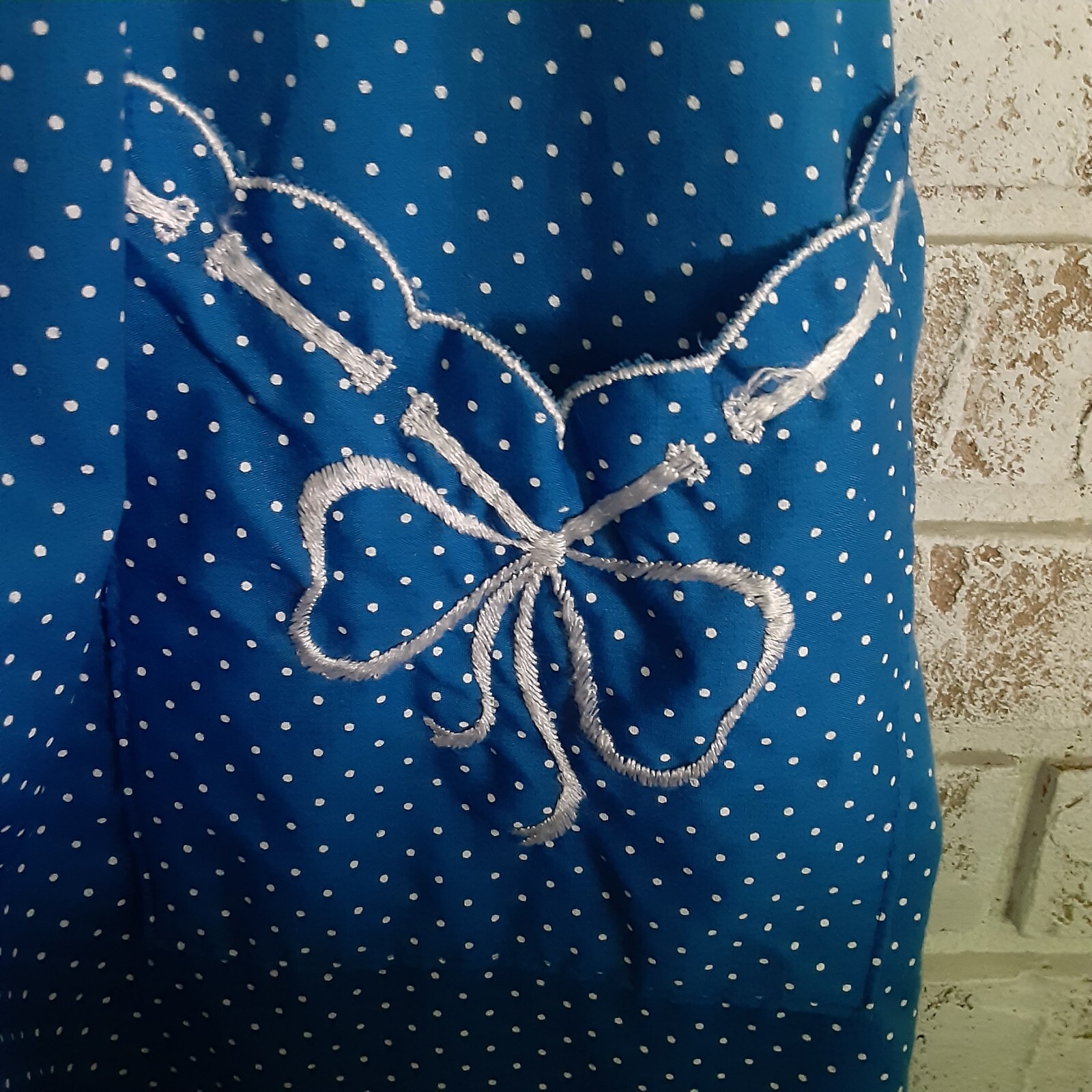 Vintage Lara Dee Charm Polka Dot Embroidered Robe sz 52