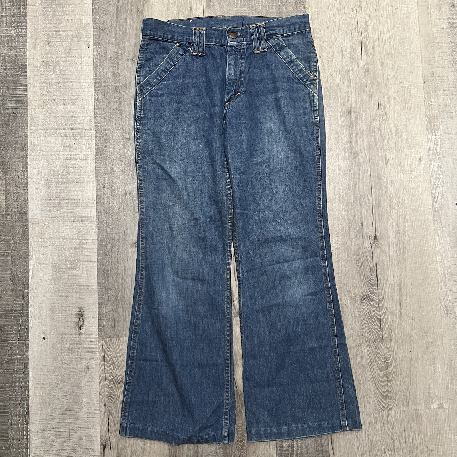 Vtg Big Smith Faded Western Denim Flare Bootcut Scoville Jeans 60s Buckaroo 30″