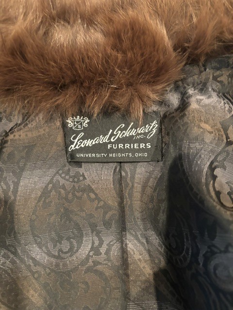 Vintage Genuine Mink Fur Stroller Jacket Brown Full Pelt 33” Medium Leonard Schw