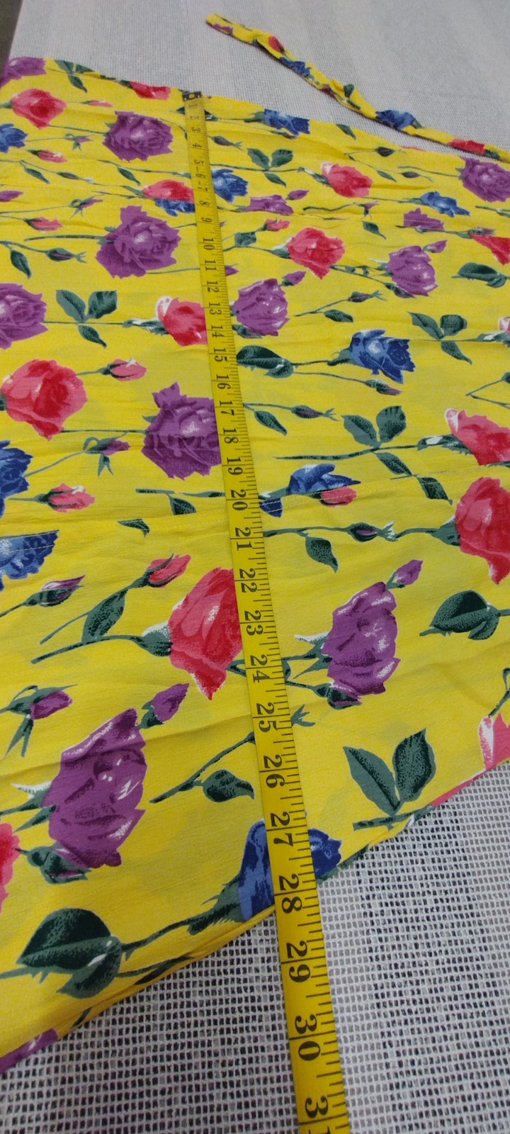 1990s Roses Long Dress Yellow Multicolor Print Purple Rose Country Chic Med New