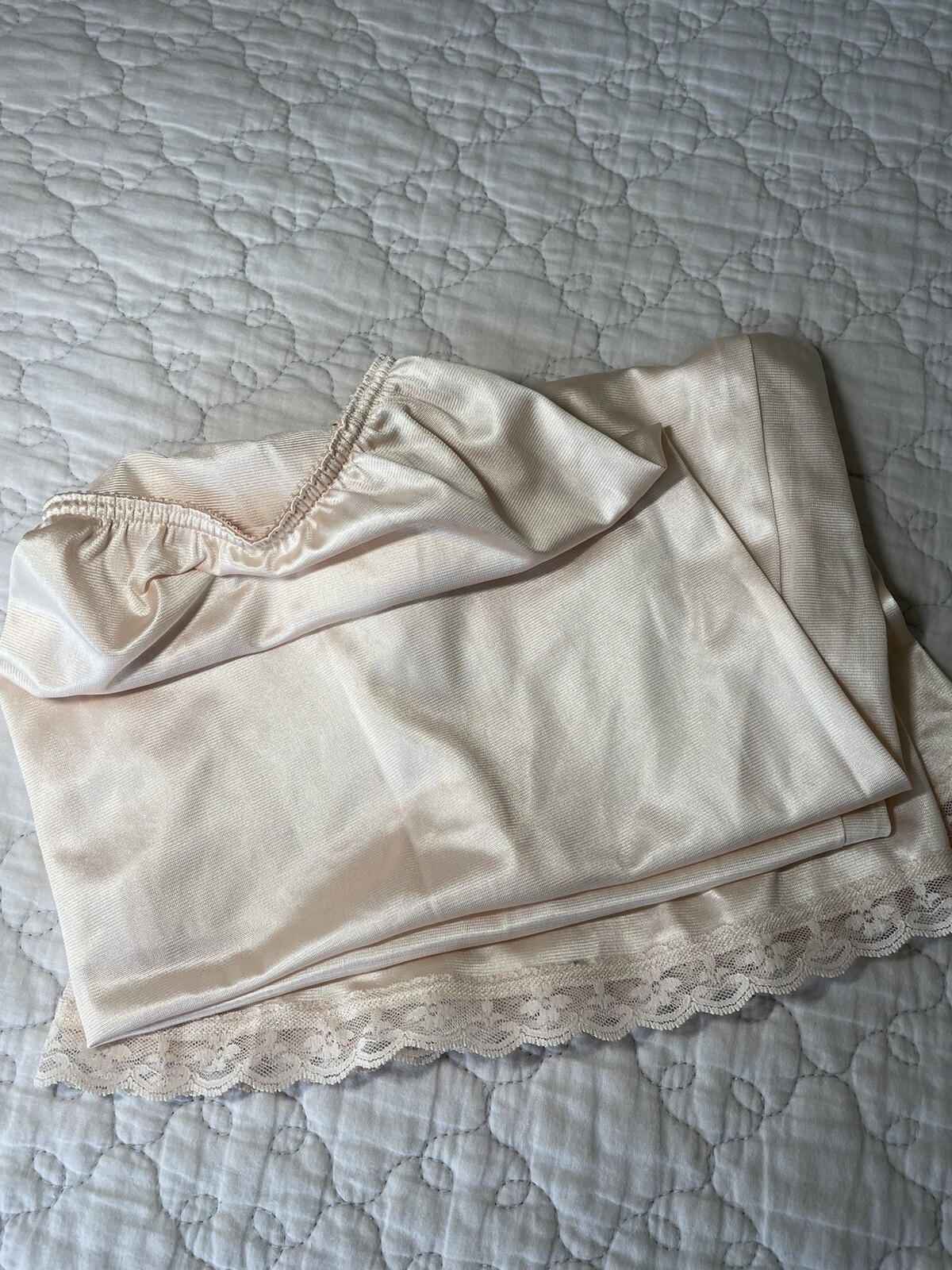 Vintage Warners 53300 LATTE Half Slip Antron Nylon Satin Perfect Measure Size L