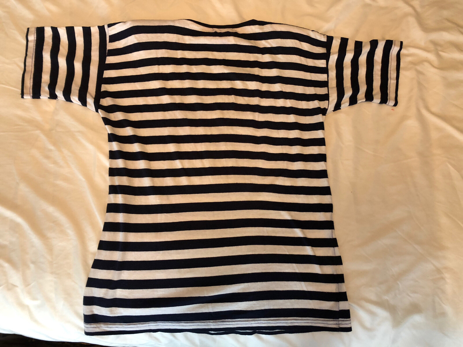 Vintage Victoria Jones Top M Sailor Nautical Stripes Anchor Pearls Sailing Boat