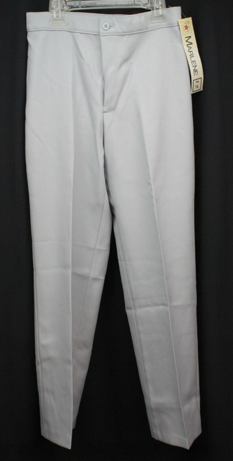 Vtg Marlene Polyester Pants Retro Urban 1960s 1970s Gray Grey New NOS Petite 14