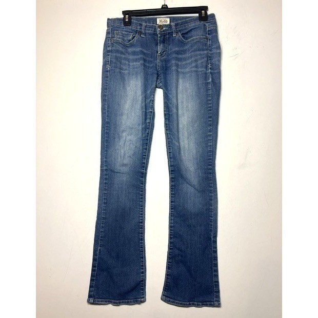 Vintage Mudd Juniors Girls Distressed READ Medium Wash Flare Jeans Sz 7